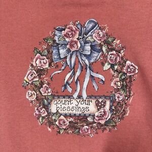 VTG 80s Christian Count Your Blessings 90s Crewneck Collared Sweatshirt XL USA‎